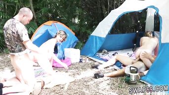 Gangbang in the forest and in tents