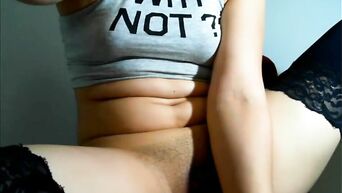Latin girl smokes and masturbates pussy on webcam