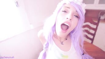 Sex in kitchen with purple hair beauty