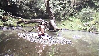 Tarzan fucks horny brunette in woods