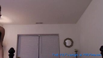 MILF imitates sex in front of webcam