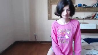 Juvenile anorexic webcam model shows flat chest