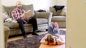 Daddy got dick when daughter was doing yoga