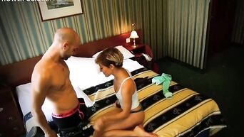 French blonde cheating on husband in hotel - sex lesson