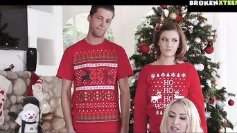 Christmas incest of brother and sexy sister
