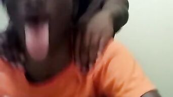 Ultra Black Webcam Couple Shows Doggy Style