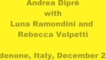 Italian pornstars Rebecca Volpetti & Luna Ramondini FMF in hotel