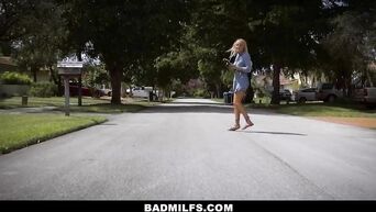 BadMILF - Curvy MILF Shows Her Stepson's Girlfriend How To Suck