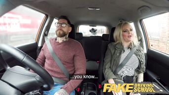 Fake Driving School 2 students have hot backseat sex when instructor leaves