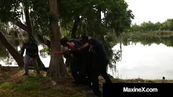 Cambodian Cop Maxine X Fucked By 7 Big Black Zombie Cock