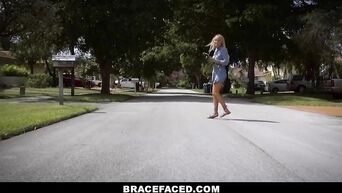 BraceFaced - Beautiful Blonde Gets A Face Full Of Cum