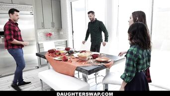 DaughterSwap - Thanksgiving Dinner Turns Into Daughter Fuck Fest