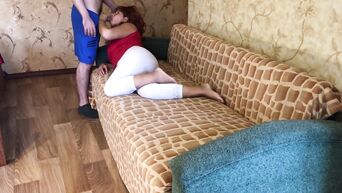 Son fucked stepmom in the ass and gave a cock to suck while she was restin