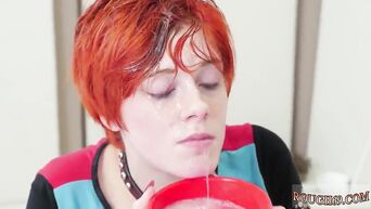 Red-haired girl performs dirtiest sexual fantasies of her partner