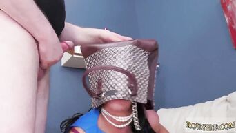 Punished wife with anal sex, putting on her head bag