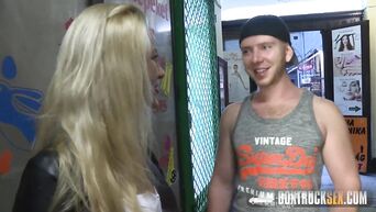 Serbian blonde Cherry Kiss likes to fuck in public places for money