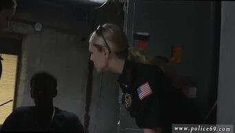 Police beauties forced nigger to lick pussy and ass
