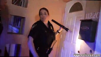 Black gangster was caught red-handed and fucked by women in police uniforms