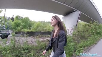Katy Rose sucks cock and gets sex with stranger in public