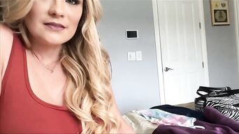 Burning hot blonde masturbates pussy and fucks hard