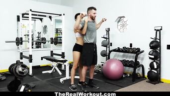 Hot interracial sex in gym
